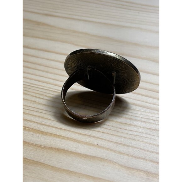 Shabby Chic Turquoise Blue Simulated Gemstone Ring - Picture 3 of 4